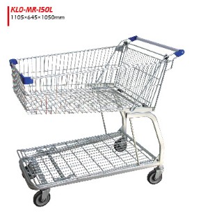 Steel Tube Material Warehouse Trolley With Handle Logo Printing And 4 Swivel Flat 5 Inch TAPE Casters