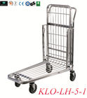 Warehouse cargo Trolleys With foldable middle platform in zinc powder