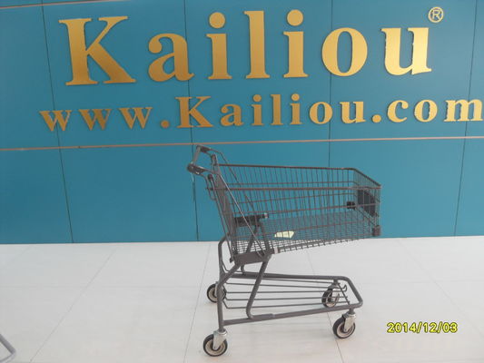 চীন Custom Metal Shopping Carts for groceries with front advertisement কারখানা