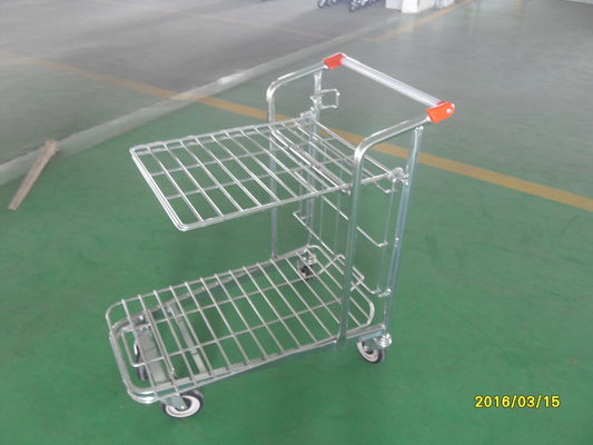 চীন Retail Store supermarket Warehouse Cargo Trolley with 5 inch swivel flat TPE casters কারখানা