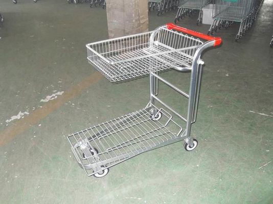চীন Warehouse cargo plat form trolley with top folding basket and 4 swivel flat casters কারখানা
