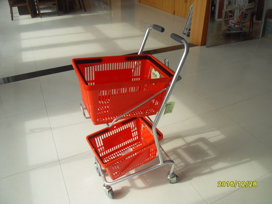 চীন Small Shop Use Shopping Basket Trolley With 4 Swivel 3 Inch PVC Casters কারখানা