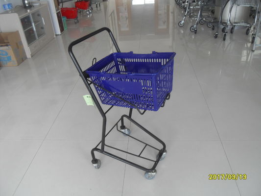 চীন Small Shop 4 Wheel Shopping Cart , Logo Shopping Basket With Wheels কারখানা