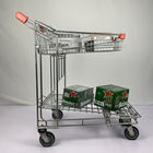 Foldable Warehouse Supermarket steel Q195 Double Layer Trolley