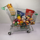 PU Wheels Grocery Shopping Trolley 210L Metal Shopping Cart With Beverage Chassis