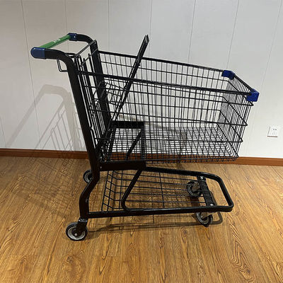 কেনা Commercial Mesh Body Shopping Cart American Style Supermarket Trolley with Cup Holder অনলাইনে উৎপাদন