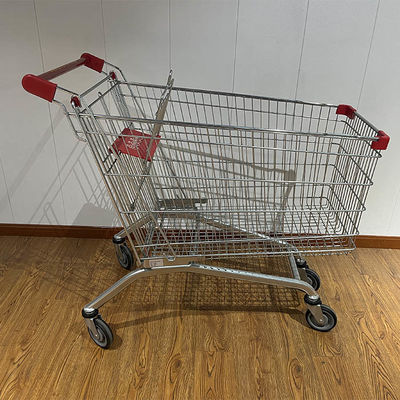কেনা 210L Variety Store Powder Coating SGS Certificate European Market Grocery Shopping Trolley  with PU Wheels অনলাইনে উৎপাদন
