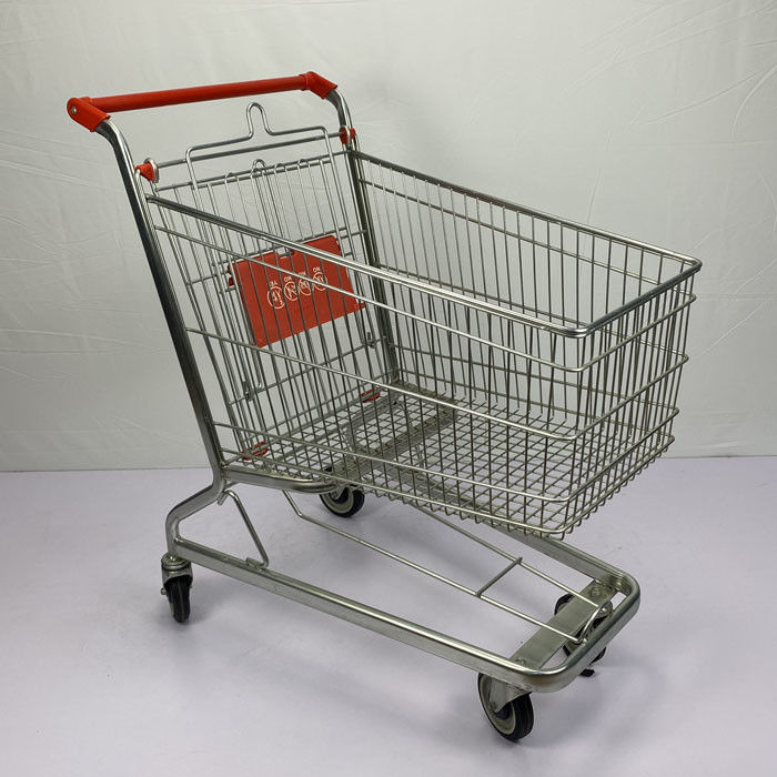 Customized 150L Supermarket Grocery Cart Zinc Plated Warehouse Shopping Trolley